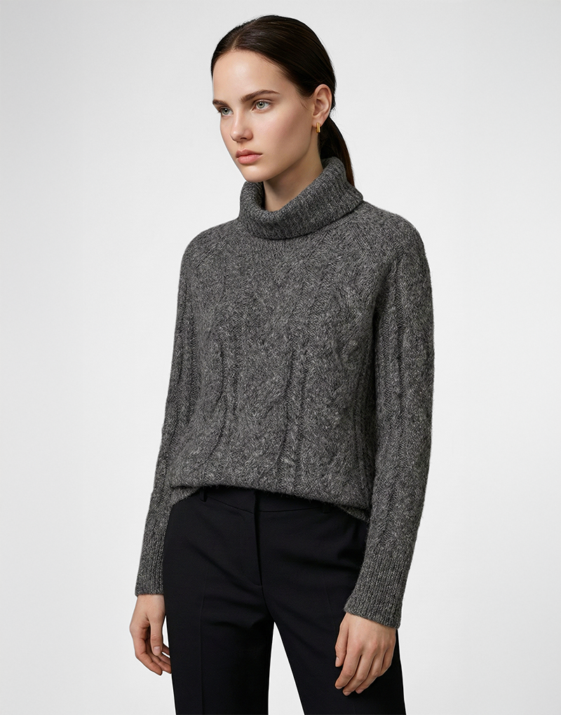 Frost Cable Turtleneck