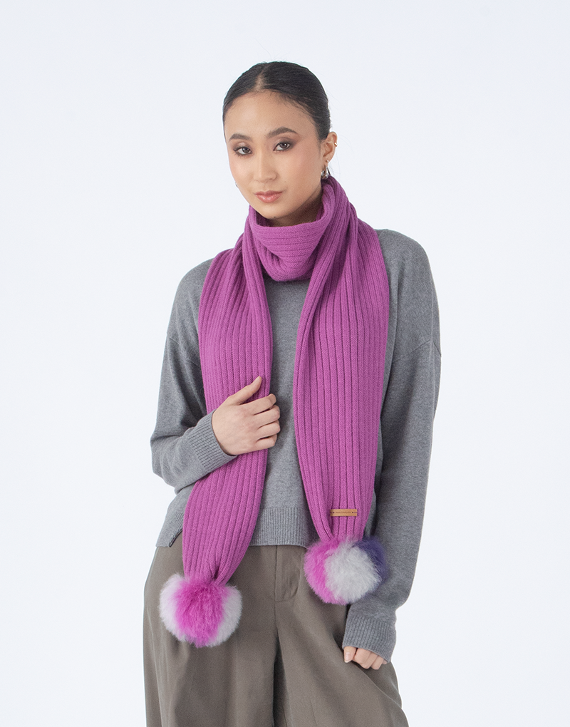 Pompom Color Scarf