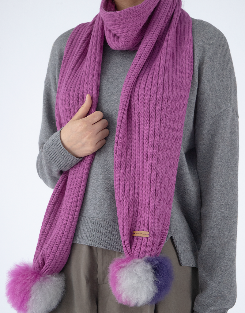 Pompom Color Scarf